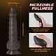 Alger - 8 Inch Black Suction Cup Thrusting Vibration Dildo with Bumps