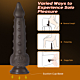 Alger - 8 Inch Black Suction Cup Thrusting Vibration Dildo with Bumps